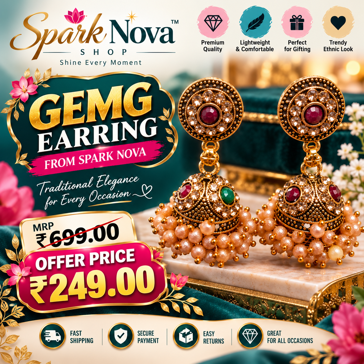 Spark Nova Royal Festive Jhumkas